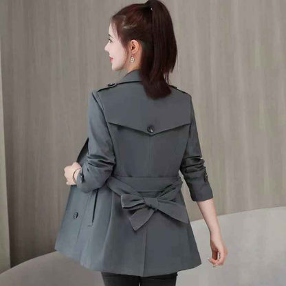 Elegant Slimming British Style Petite Top Student Double Breasted Coat