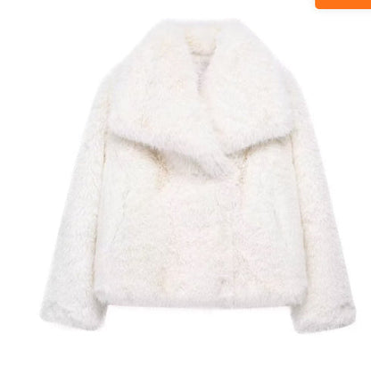 Winter Plush Coat Fashion Warm Thicken Tops Womens Clothing - Velerat