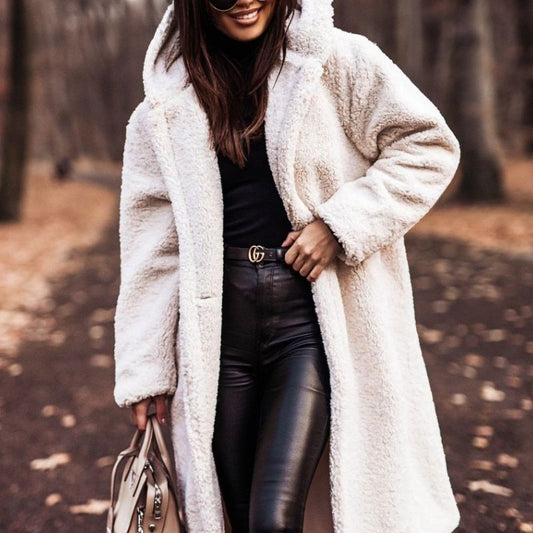 Autumn Winter Fashion Elegant Long Coat Woman Plush Warm - Velerat