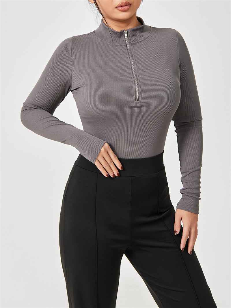 Fashion Long Sleeve Zipper Jumpsuit Shapewear