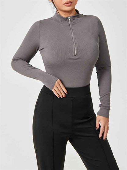 Fashion Long Sleeve Zipper Jumpsuit Shapewear