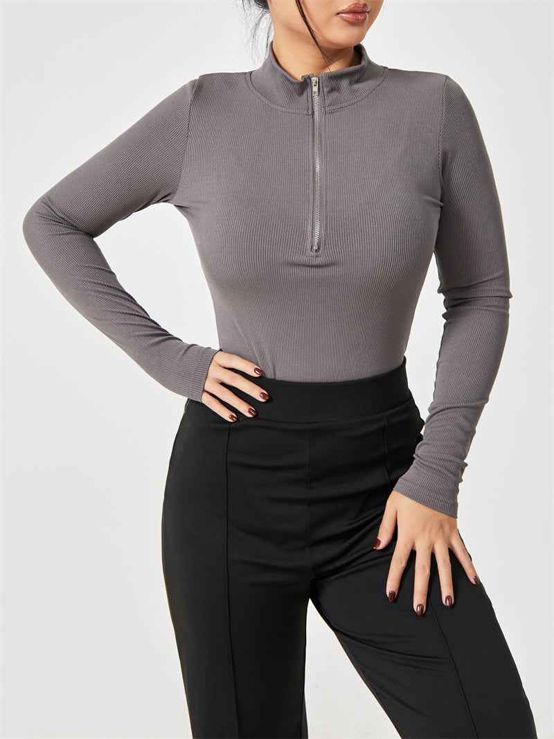 Fashion Long Sleeve Zipper Jumpsuit Shapewear