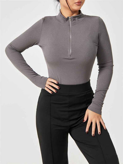 Fashion Long Sleeve Zipper Jumpsuit Shapewear