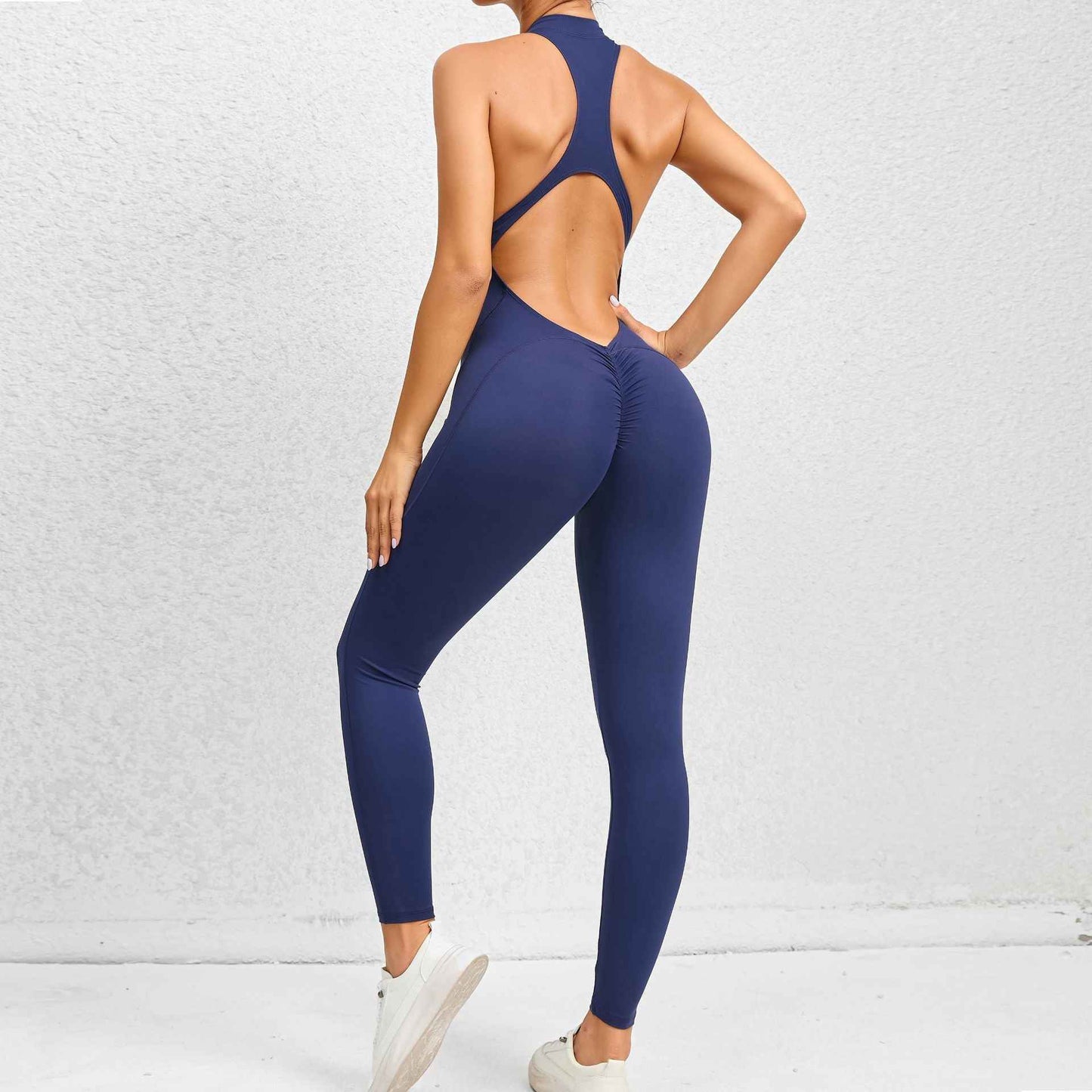 Zippered Yoga Fitness Jumpsuit  Shapewear