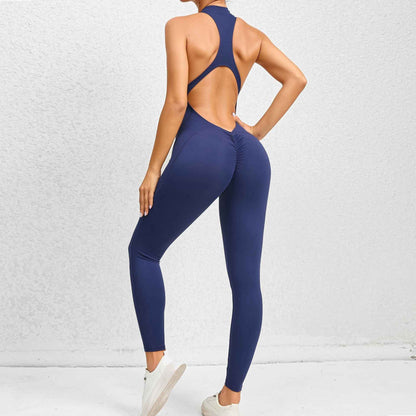Zippered Yoga Fitness Jumpsuit  Shapewear
