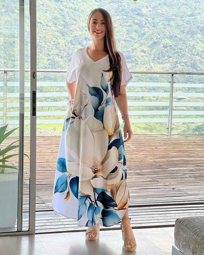 European And American Printing Dress Loose