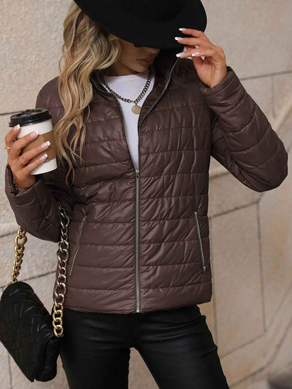 European And American Women's Clothing Casual Half Turtleneck Cotton Coat Jacket Coat