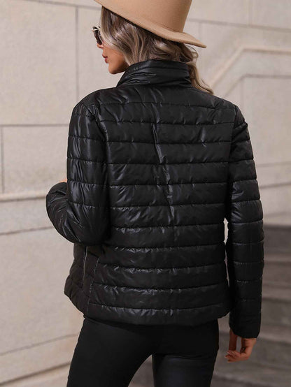 European And American Women's Clothing Casual Half Turtleneck Cotton Coat Jacket Coat