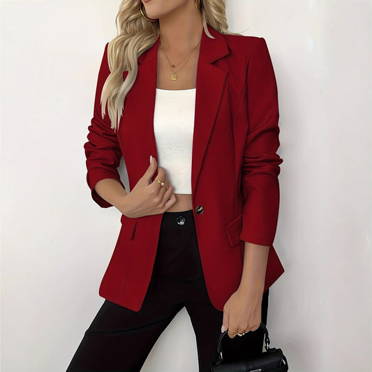Women's Solid Color Casual Slim Fit Jacket - Velerat