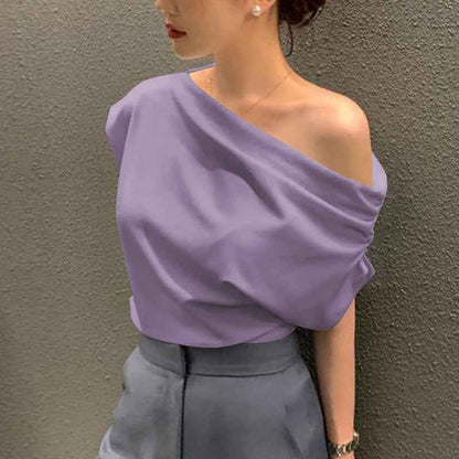 Summer New Niche Irregular Shoulder Design Sense