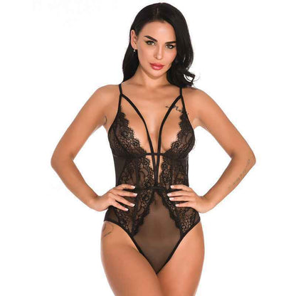 Women's Lace Mesh Sexy Sleepwear Jumpsuit