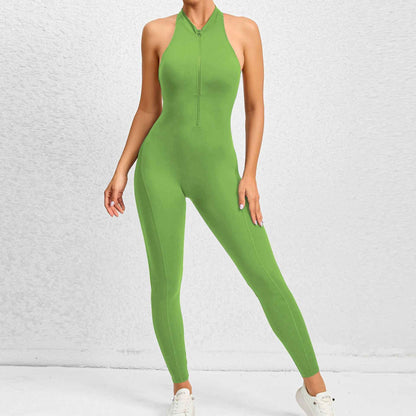 Zippered Yoga Fitness Jumpsuit  Shapewear