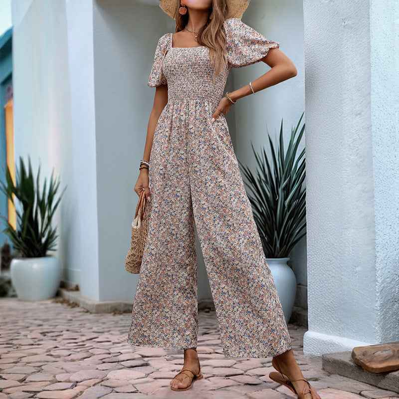 floral vacation jumpsuit