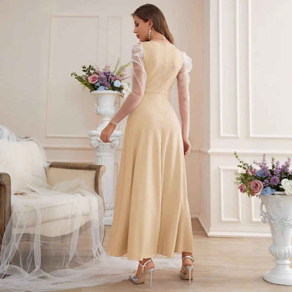 Fashion Elegant Mesh Sleeves Women's Dress