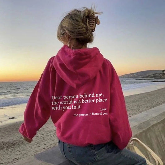 Women's Plush Letter Printed Hoodie Unisex Trendy Hoodie - Velerat