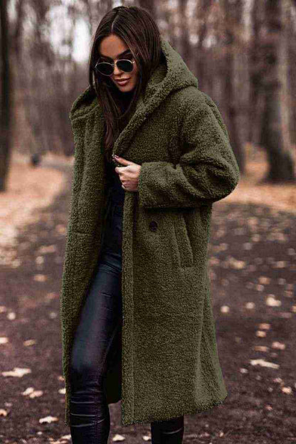 Autumn Winter Fashion Elegant Long Coat Woman Plush Warm