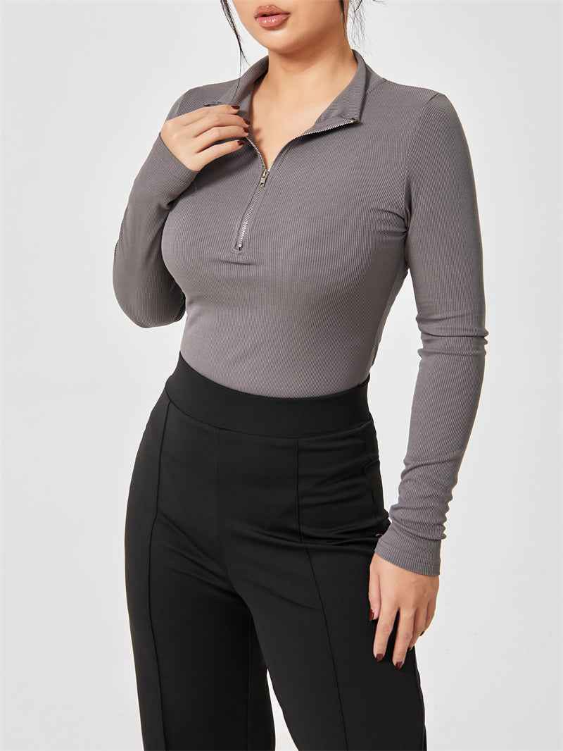 Fashion Long Sleeve Zipper Jumpsuit Shapewear