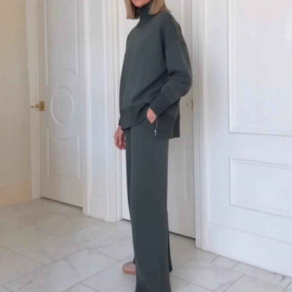 Loose 2-Piece Sweatshirt & Wide-Leg Pants Set
