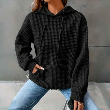 Women's Loose Fitting Hooded Long Sleeved Sweatshirt