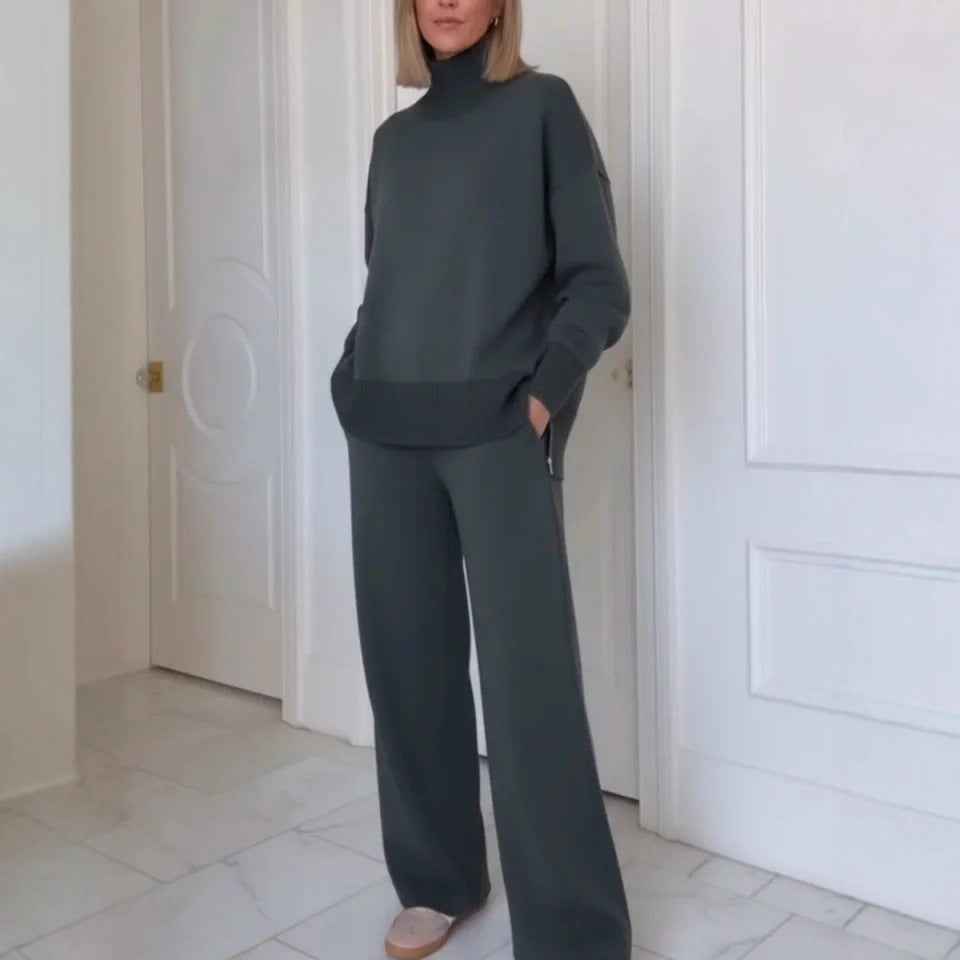 Loose 2-Piece Sweatshirt & Wide-Leg Pants Set