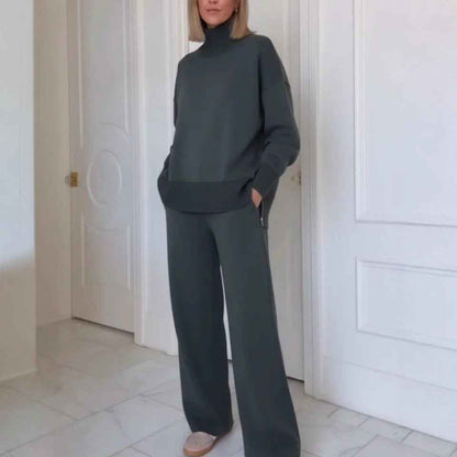 Loose 2-Piece Sweatshirt & Wide-Leg Pants Set