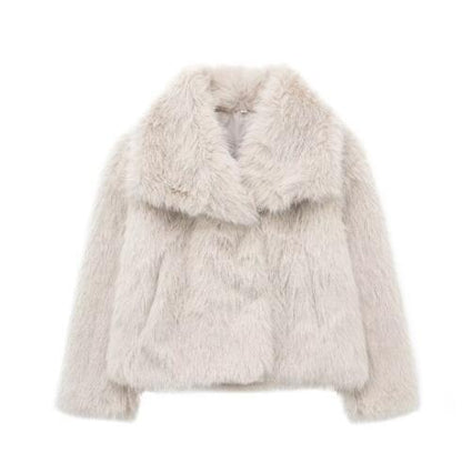 Winter Plush Coat Fashion Warm Thicken Tops Womens Clothing - Velerat