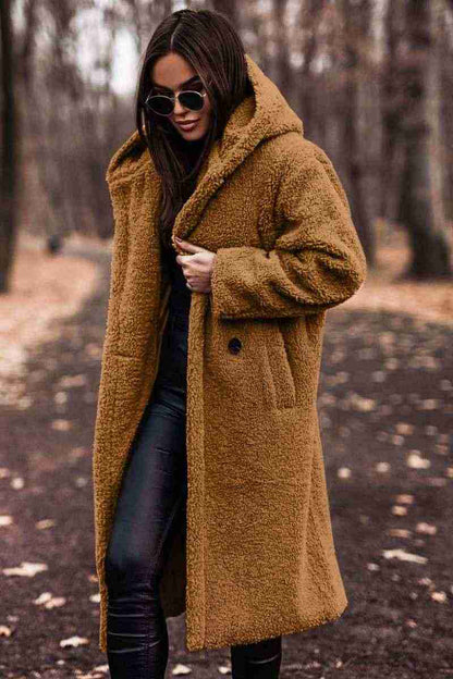 Autumn Winter Fashion Elegant Long Coat Woman Plush Warm