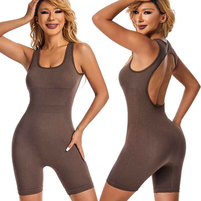 Sports Jumpsuit Hip Lifting Backles Shapewear