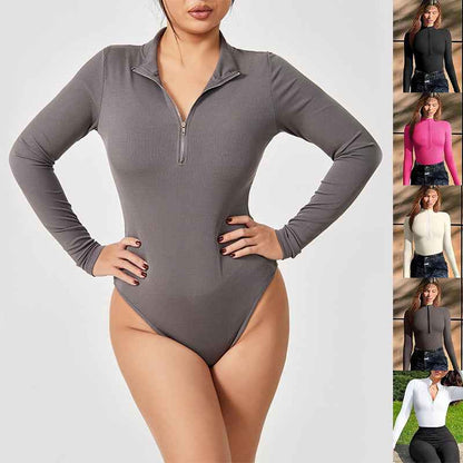 Fashion Long Sleeve Zipper Jumpsuit Shapewear
